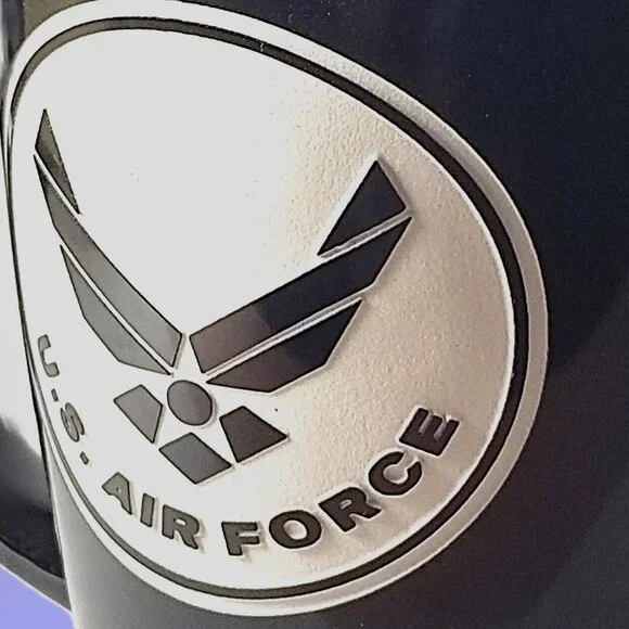 Air Force Black Coffee Mug, "A Gift of Honor " Sand-Carved Ceramic Military Mug - Picture 10 of 13